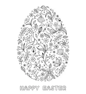 Floral easter egg Stock Illustration