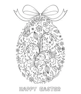Floral easter egg Stock Illustration
