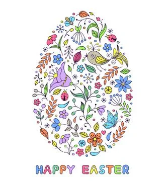 Floral easter egg Stock Illustration