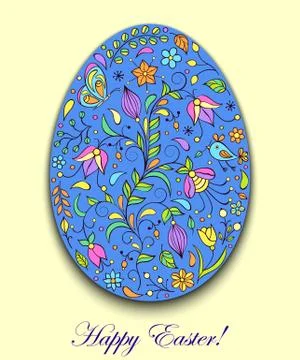 Floral easter egg Stock Illustration