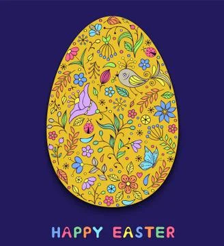Floral easter egg Stock Illustration