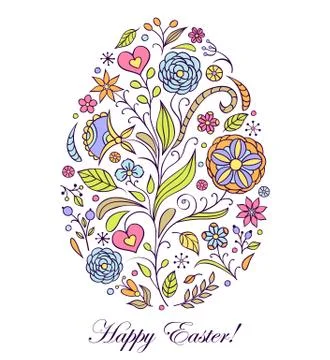 Floral easter egg Stock-Illustration
