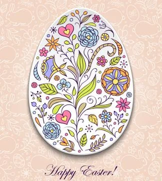 Floral easter egg Stock Illustration