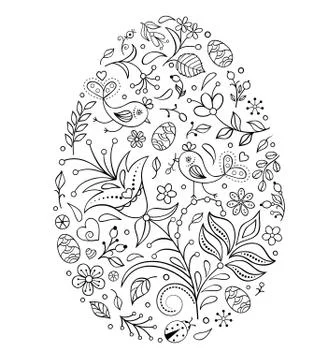 Floral easter egg Stock Illustration