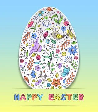 Floral easter egg Stock Illustration