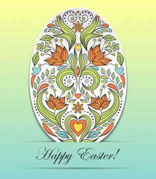 Floral easter egg on Stock Illustration