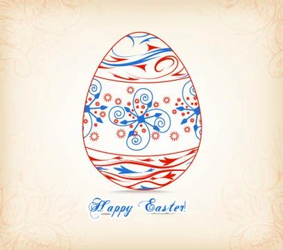 Floral easter egg Stock Illustration