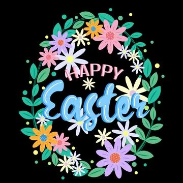 Floral easter egg Stock Illustration