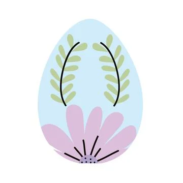 Floral easter egg painted Stock Illustration