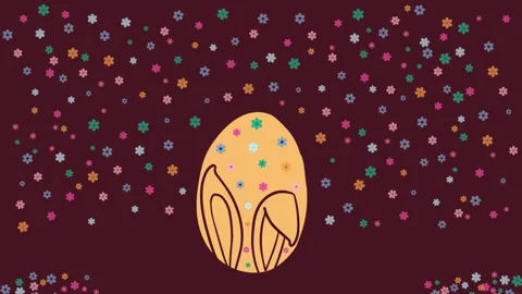Floral easter egg, pastel color motion - Made with Clipchamp Vídeo Stock 303565200