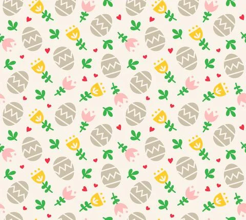 Floral Easter Pattern Background Illustrazione stock