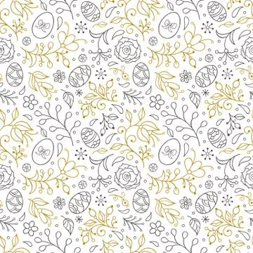 Floral easter pattern Stock Illustration