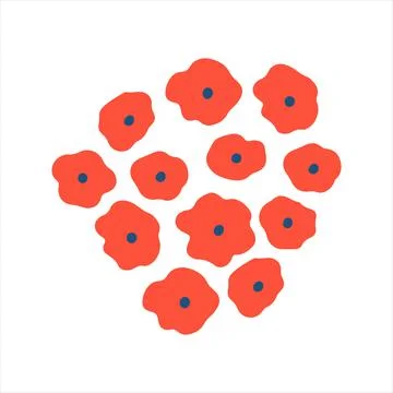 Floral element in doodle style. Vector design for spring summer invitation Stock Illustration