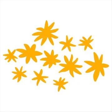 Floral element in doodle style. Vector design for spring summer invitation Stock Illustration