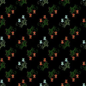Floral element seamless background. Elegant decorative pattern with hand draw Stock Illustration