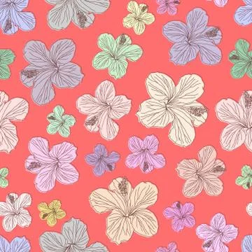 Floral element seamless background. Stock Illustration