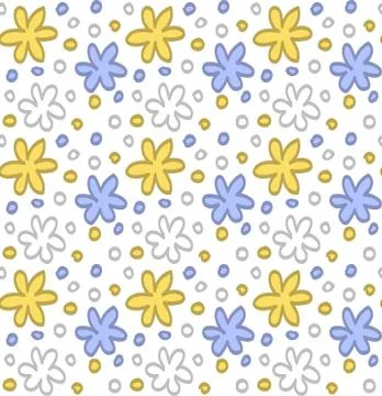 Floral element, yellow blue pattern design, vector Stock Illustration