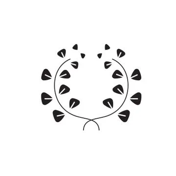 Floral elements black vector concept icon. Floral elements flat illustration Illustrazione stock