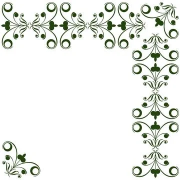 Floral elements Decorative corner design with stylized floral elements Cop... Stock Photos