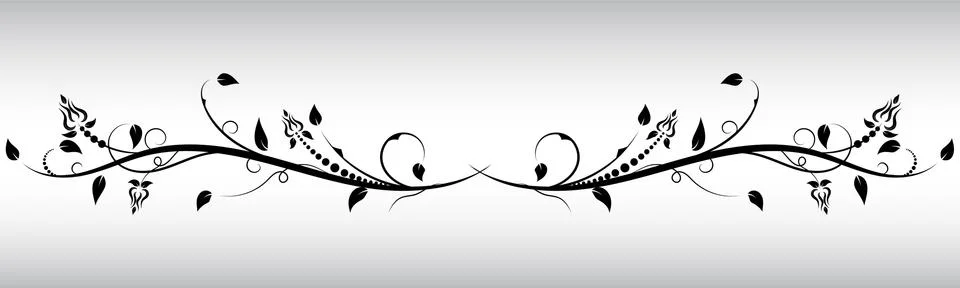 Floral elements design, luxury ornamental graphic element border, swirls flow Stock Illustration