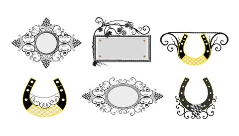 Floral elements for the design of monograms, invitations, fra 库存插图