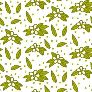 Floral elements, flower and leaf pattern, vector Stock Illustration