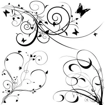 Floral Elements Stock Illustration