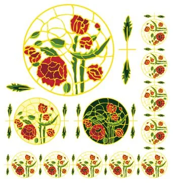 Floral elements Stock Illustration