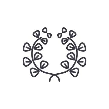 Floral elements line icon concept. Floral elements flat vector sign, symbol 스톡 일러스트