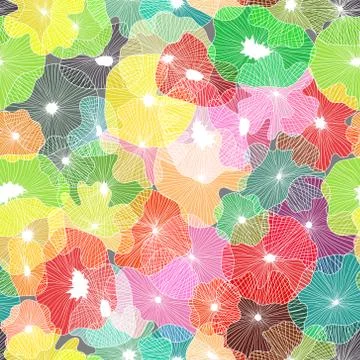 Floral elements seamless background on vector art. Stock Illustration