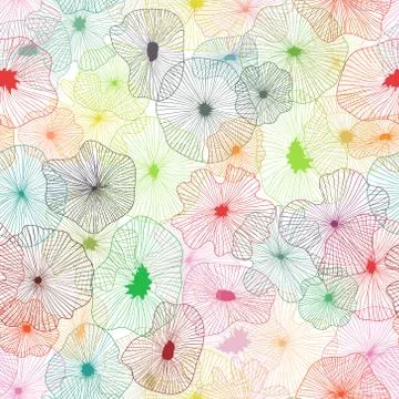 Floral elements seamless background on vector art. イラスト素材