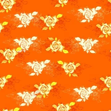Floral elements seamless pattern. Decorative romantic design. Endless texture Illustrazione stock