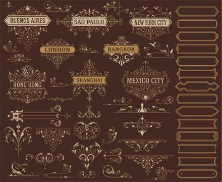 Floral Elements Set Stock Illustration