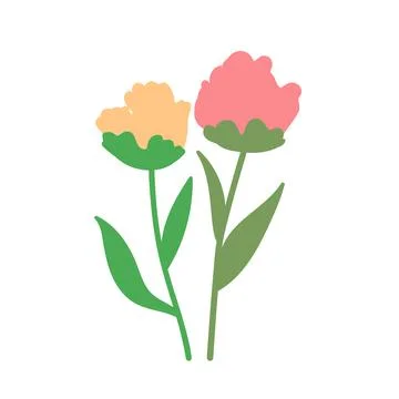 Floral elements on white background. Vector illustration. Illustrazione stock