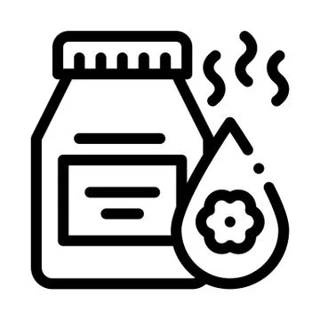 Floral elixir bottle icon vector outline illustration Stock Illustration