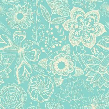 Floral endless pattern in pink. ornate floral seamless texture, endless patte Stock Illustration