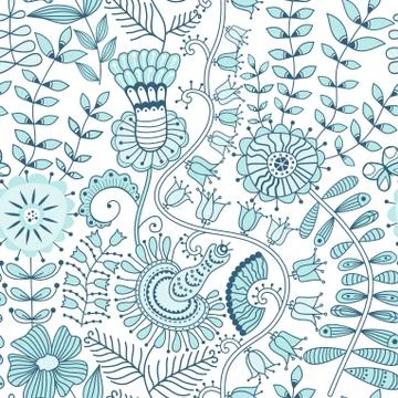 Floral endless pattern in pink. ornate floral seamless texture, endless patte Stock Illustration
