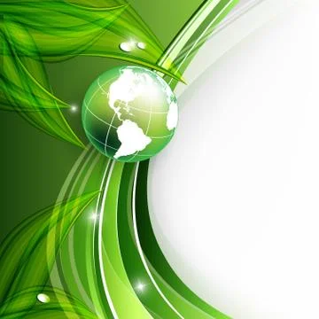 Floral environmental  frame with globe Stock Illustration
