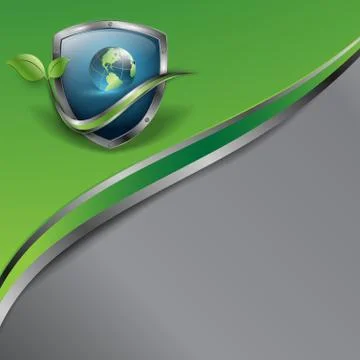 Floral environmental vector frame with globe Stock Illustration