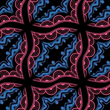 Floral ethnic seamless pattern. Vector arabesque background. Tribal repeat ba Stockillustratie