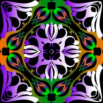 Floral ethnic vector seamless pattern. Ornamental abstract background. Repeat Stock Illustration