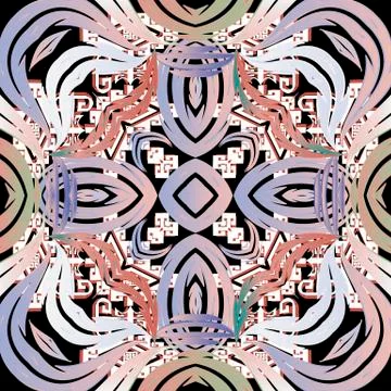 Floral ethnic vector seamless pattern. Greek style abstract tribal background Stock Illustration