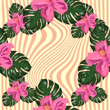 Floral exotic tropical seamless pattern tropic hawaiian wallpaper. Botanical  Stock Illustration