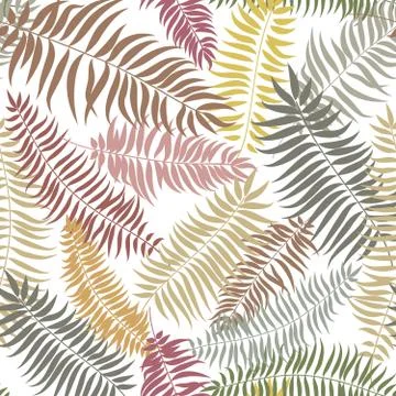 Floral fall pattern. Tropical palm leaves seamless background イラスト素材