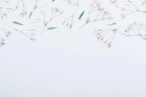 Floral festive border pattern with copy space Foto stock