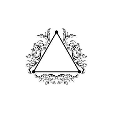 Floral filigree vector frame, isolated on white Stock Illustration