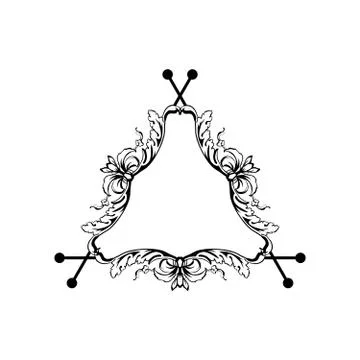 Floral filigree vector frame, isolated on white Stock Illustration