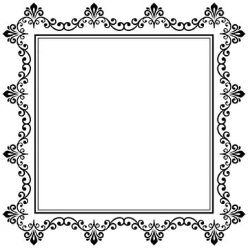 Floral Fine Frame Stock Illustration