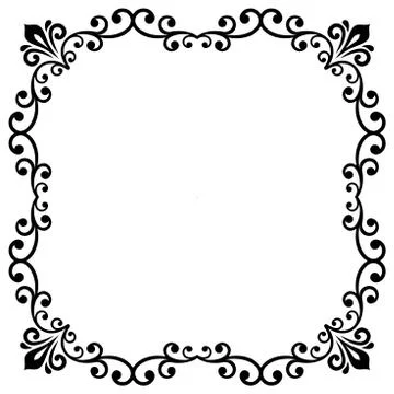 Floral Fine Frame Stock Illustration