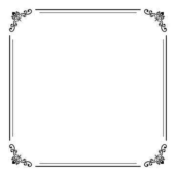 Floral Fine Frame Stock Illustration